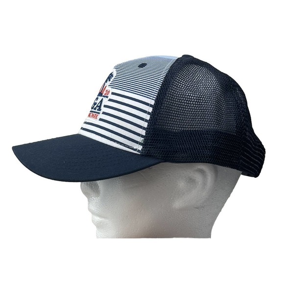 Rare 2020 PGA Harding Park White Mesh Snapback Trucker Hat Adjustable Cap Blue - Picture 4 of 7
